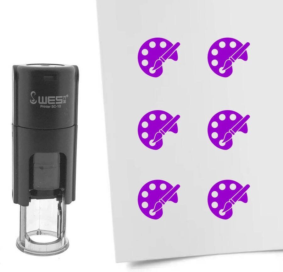 CombiCraft Stempel schilderspalet 10mm rond paarse inkt per 1 stuk