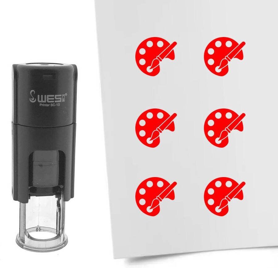 CombiCraft Stempel schilderspalet 10mm rond rode inkt per 1 stuk