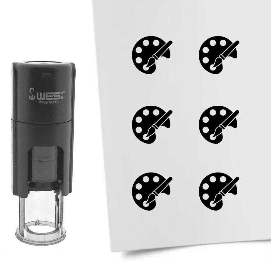 CombiCraft Stempel schilderspalet 10mm rond zwarte inkt per 1 stuk