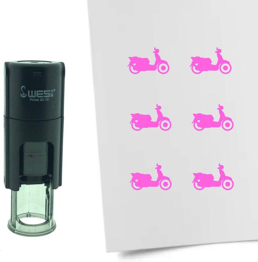 CombiCraft Stempel Scooter 10mm rond roze inkt