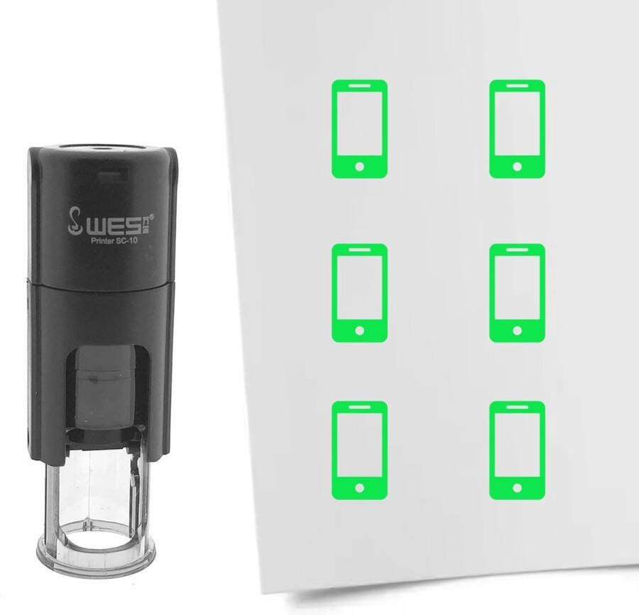 CombiCraft Stempel Smartphone 10mm rond Groene inkt