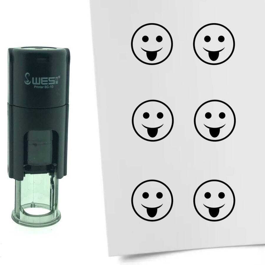 CombiCraft Stempel Smiley Grappig 10mm rond Zwarte inkt