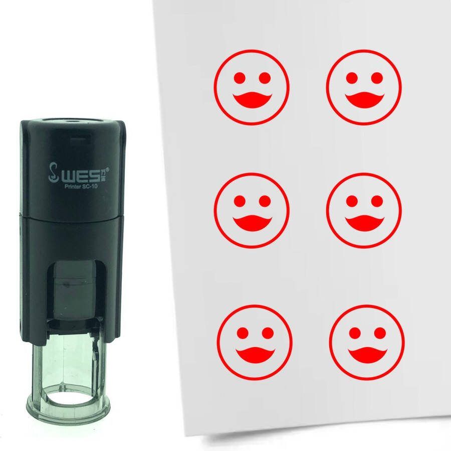 CombiCraft Stempel Smiley Vrouwelijk 10mm rond Rode inkt