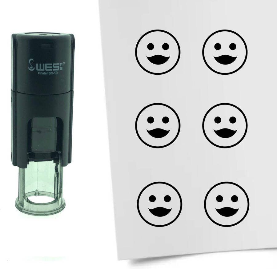 CombiCraft Stempel Smiley Vrouwelijk 10mm rond Zwarte inkt