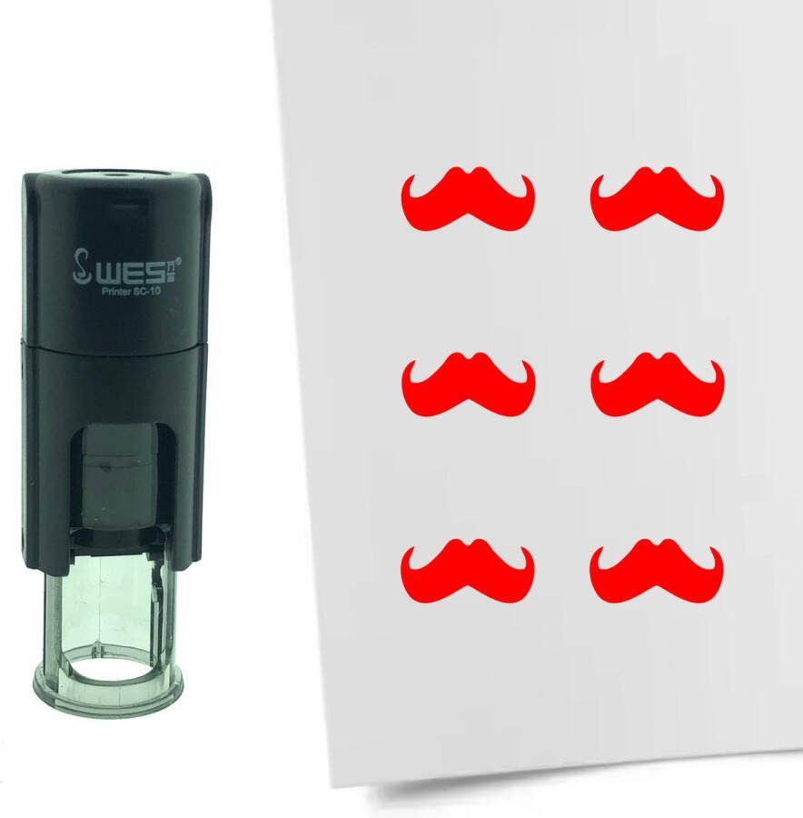 CombiCraft Stempel Snor 10mm rond rode inkt