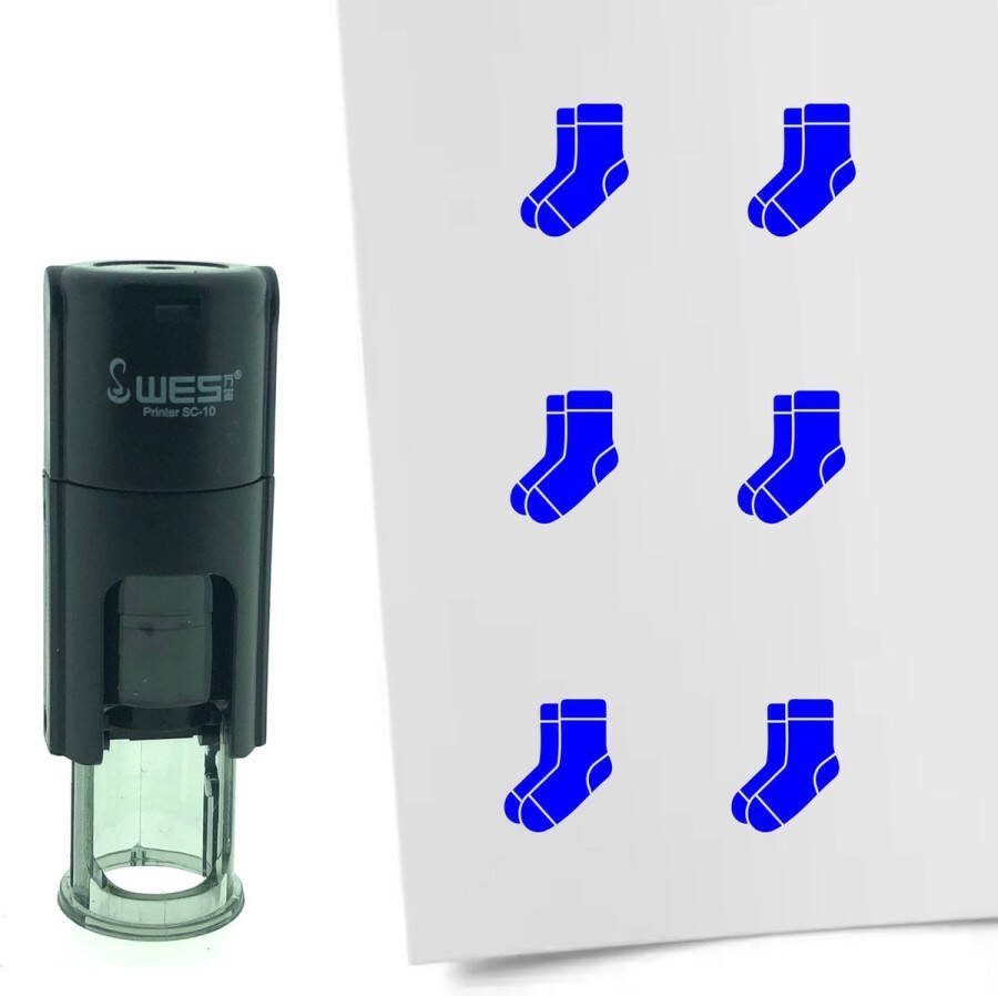 CombiCraft Stempel Sok 10mm rond Blauwe inkt