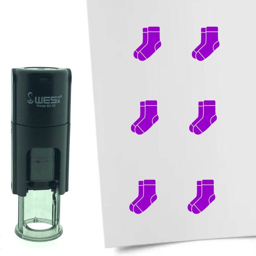 CombiCraft Stempel Sok 10mm rond Paarse inkt
