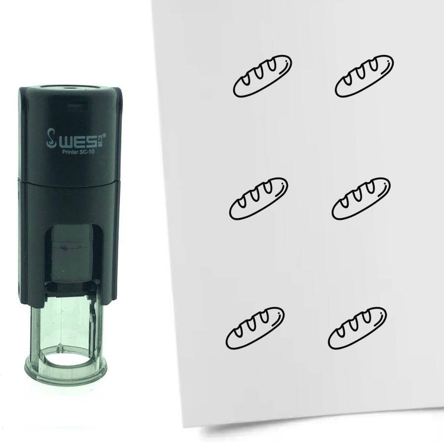 CombiCraft Stempel Stokbrood 10mm rond zwarte inkt