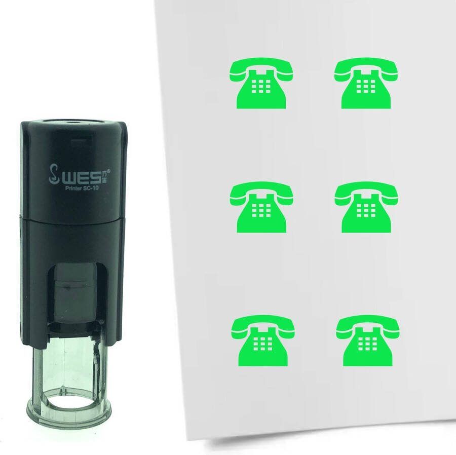 CombiCraft Stempel Telefoon 10mm rond Groene inkt
