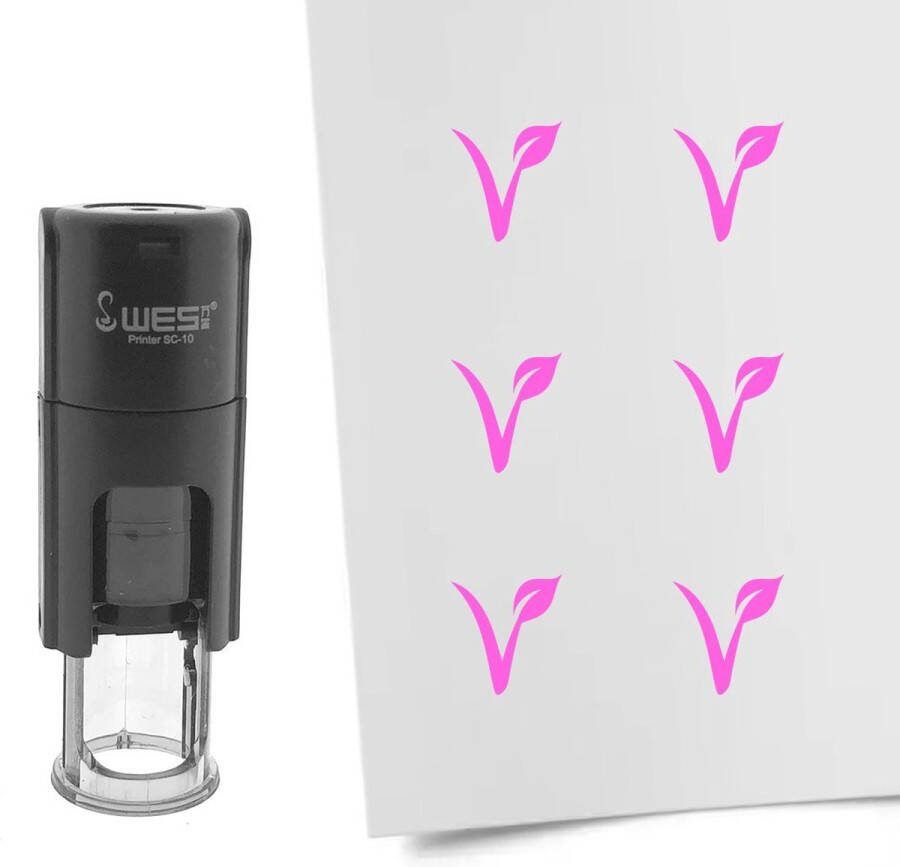 CombiCraft Stempel vega(n) 10mm rond roze inkt per 1 stuk