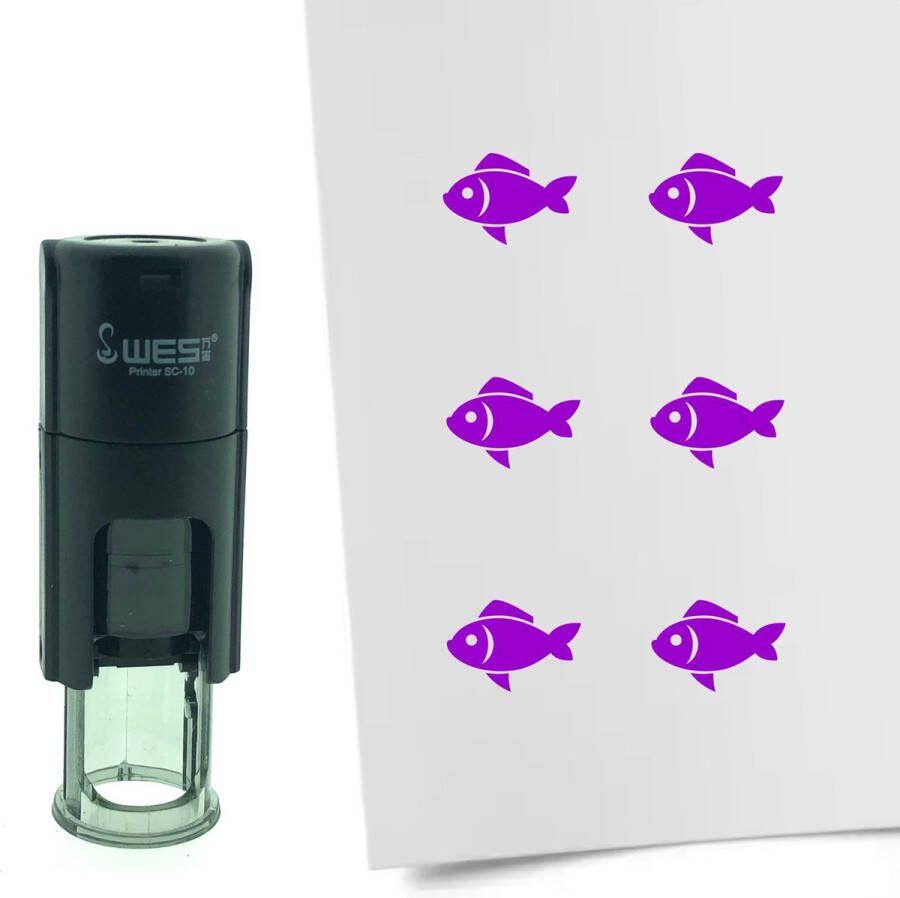 CombiCraft Stempel Vis 10mm rond Paarse inkt