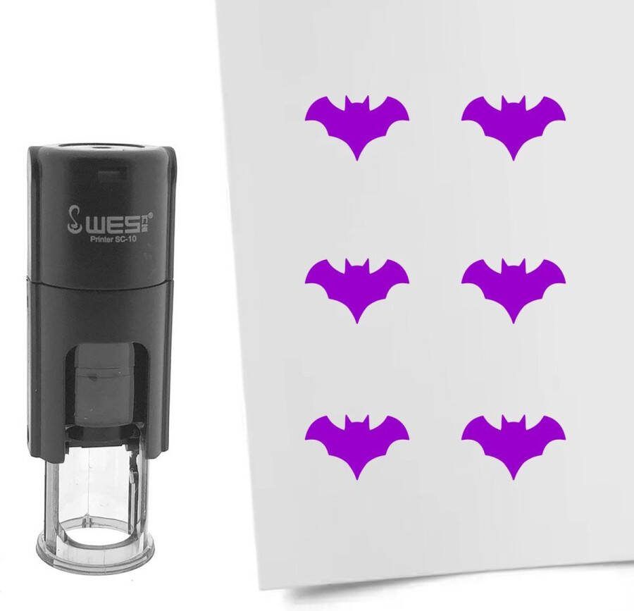 CombiCraft Stempel vleermuis 10mm rond paarse inkt per 1 stuk