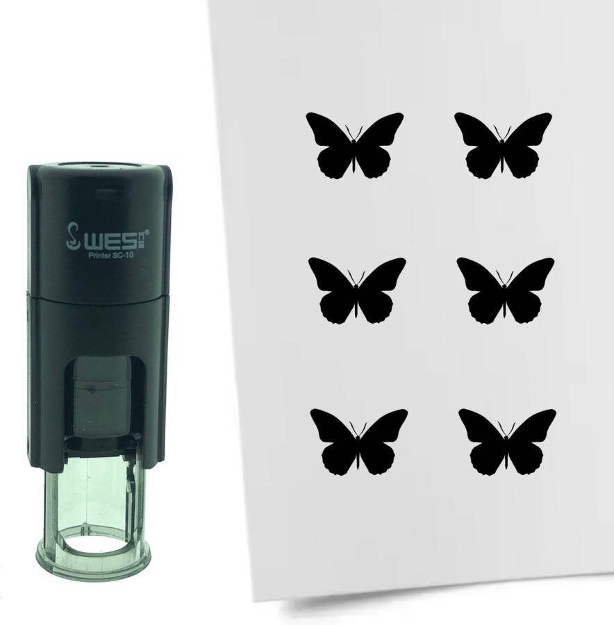 CombiCraft Stempel Vlinder 10mm rond zwarte inkt