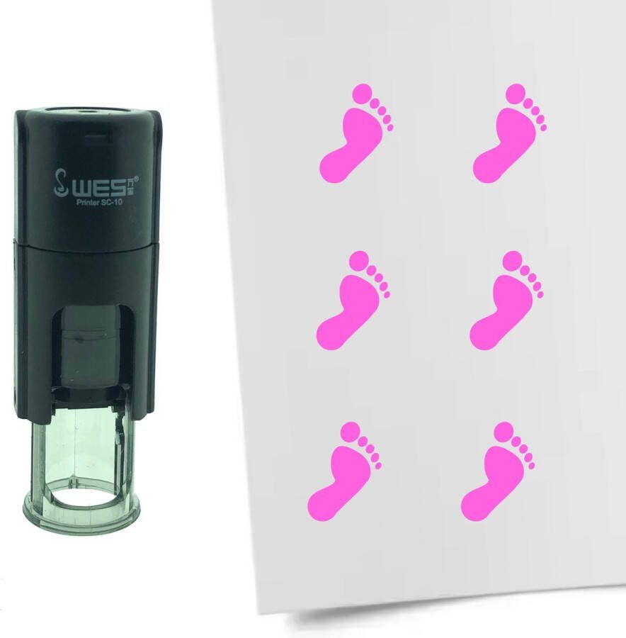 CombiCraft Stempel Voet 10mm rond roze inkt