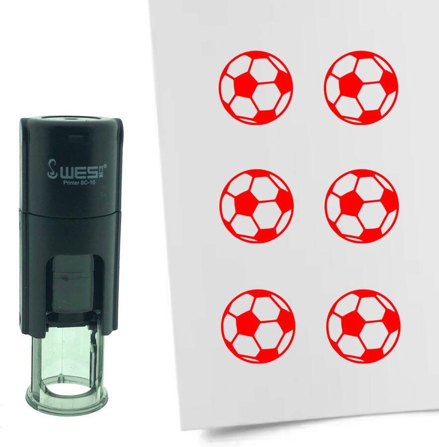 CombiCraft Stempel Voetbal 10mm rond rode inkt