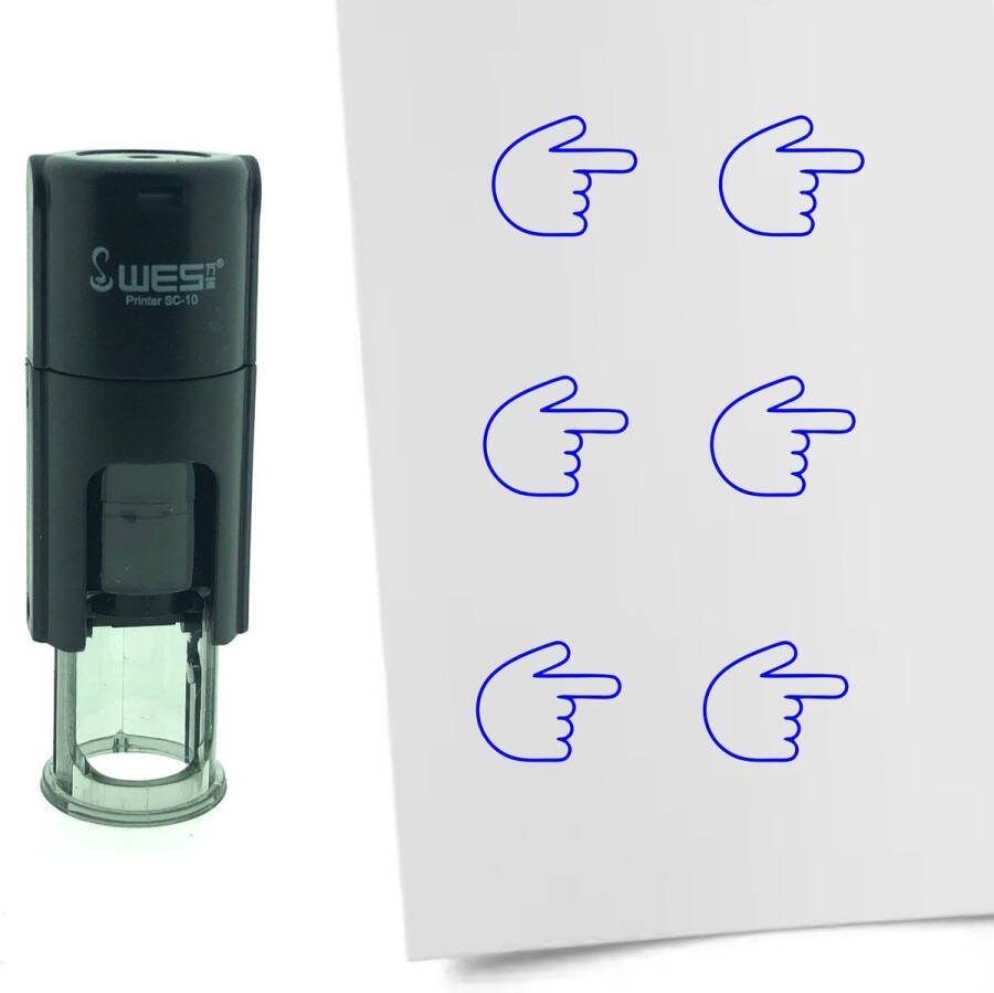 CombiCraft Stempel wijzen naar rechts 10mm rond Blauwe inkt