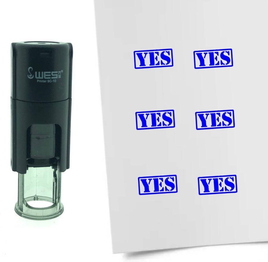 CombiCraft Stempel YES 10mm rond Blauwe inkt
