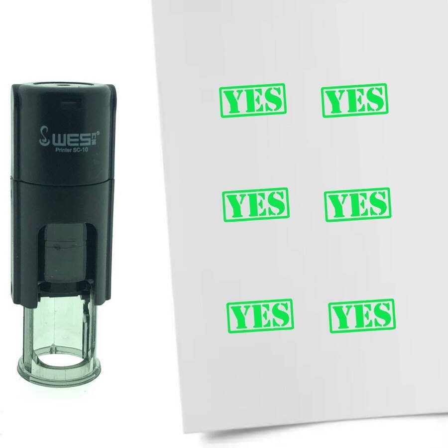 CombiCraft Stempel YES 10mm rond Groene inkt