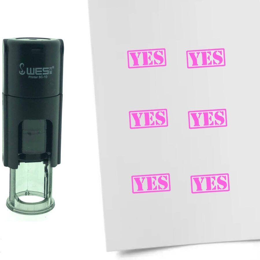 CombiCraft Stempel YES 10mm rond Roze inkt