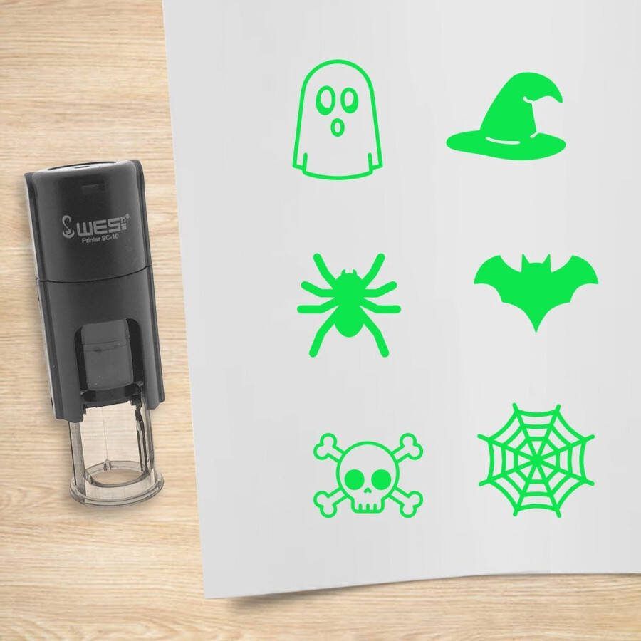 CombiCraft stempelset Halloween groen met 6 stempels