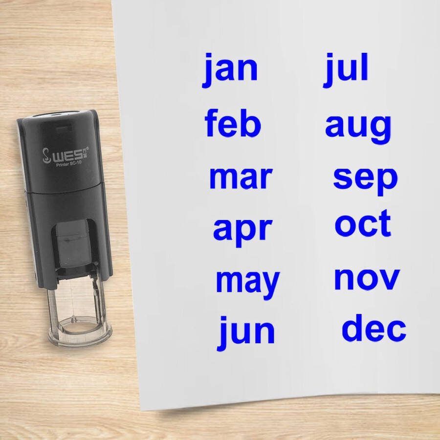 CombiCraft stempelset maanden januari t m december blauw