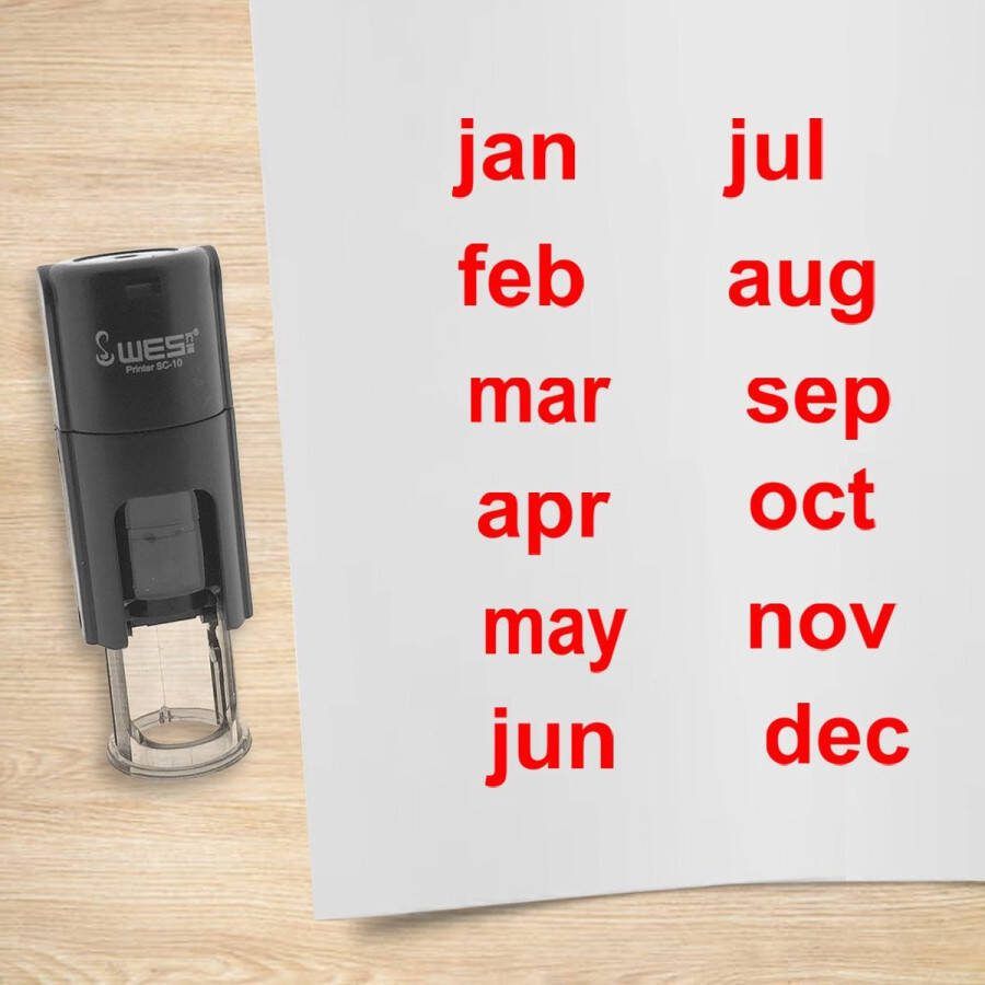 CombiCraft stempelset maanden januari t m december rood