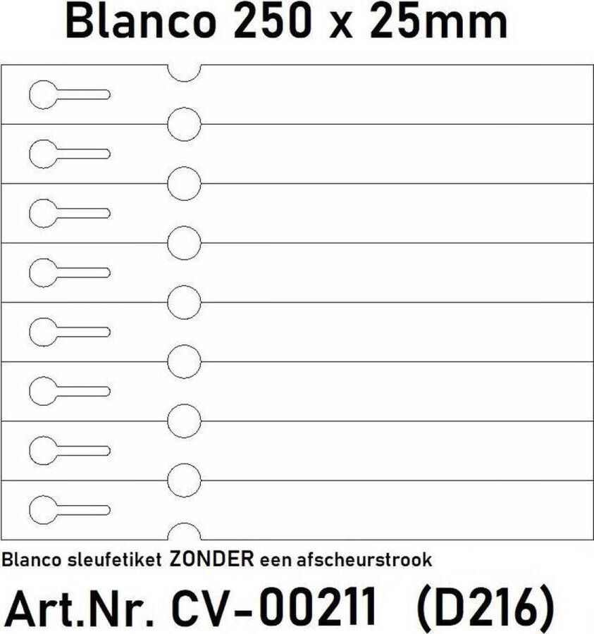 CombiCraft witte sleufetiketten 210x25mm voor laserprinter per 200 stuks