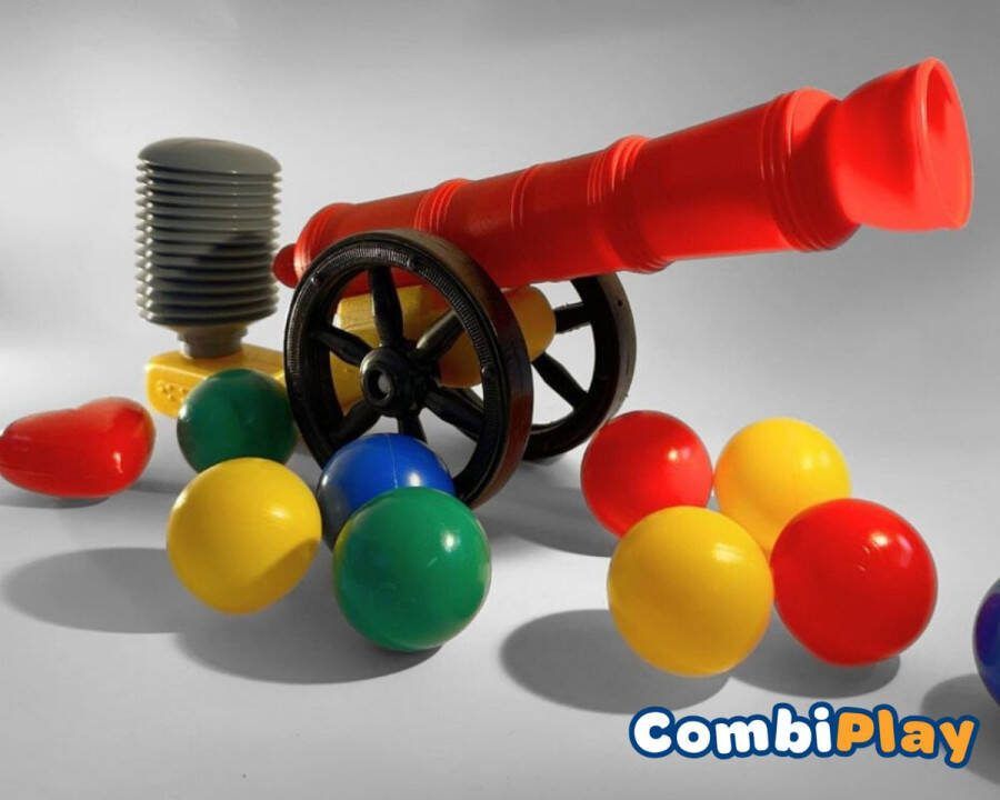 Combiplay Gekleurd kanon voor het schieten van ballenbakballen incl. 100 ballenbakballen 7-kleurenmix