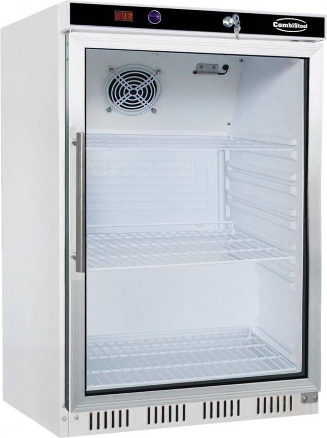Combisteel HorecaTraders koelkast met 1 glazen deur | 510(b)x485(d)x620(h) cm | Wit