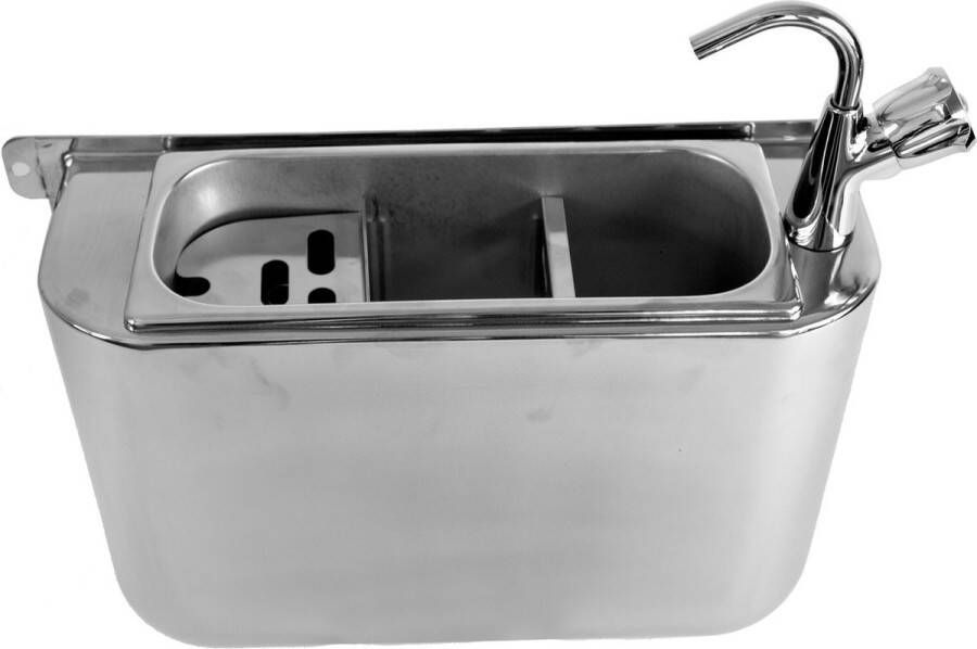 Combisteel IJSLEPEL SPOELBAK met KRAAN 410X120X270MET WATERAFVOERGAT WATERAANSLUITING en STANDPIJP 7108.0025 Horeca & Professioneel