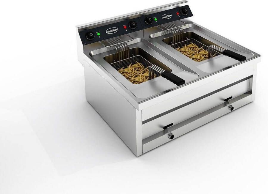 Combisteel Professionele Friteuse Tafel 2X12L 2X9Kw 7455.0945 Horeca