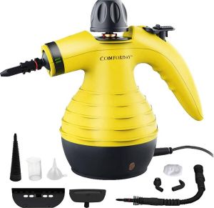 Comforday Multipurpose Steam Cleaner Portable Steamer With 9 Stain Removal Accessories For Carpet Car Seats And Much More