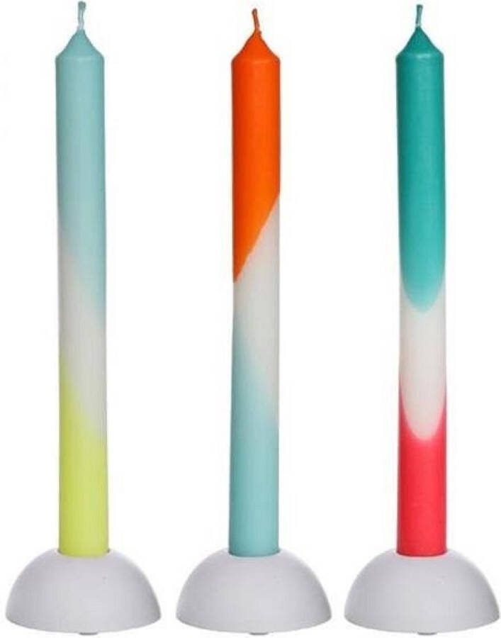Comforder Dip Dye Dinerkaarsen Set van 3 h.24 cm