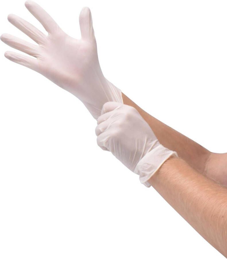 Comfort Hygiene en Protection Latex Handschoenen Wit Ongepoederd Medium 100 Stuks Maat M