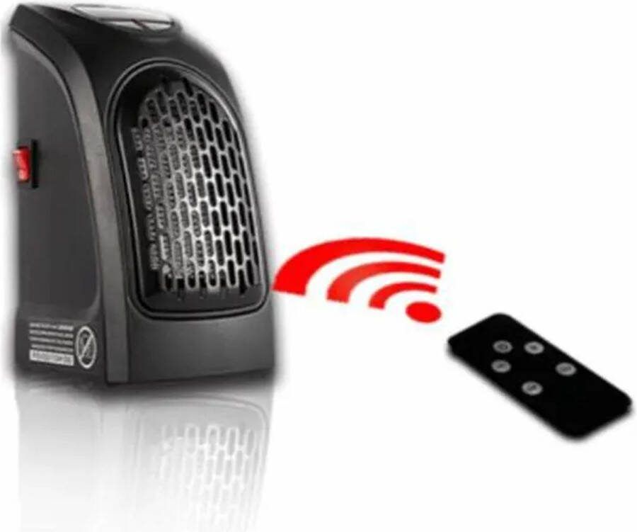 Comfort Living Kachelventilator Elektrische Kachel Elektrische kachels Mini Heater Ecofan Haardventilator Inclusief Afstandsbediening 400W Zwart