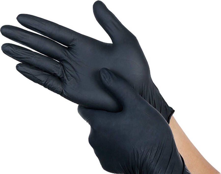 Comfort Trigloves Wegwerp handschoenen Nitril Poedervrij zwart maat M 100 stuks