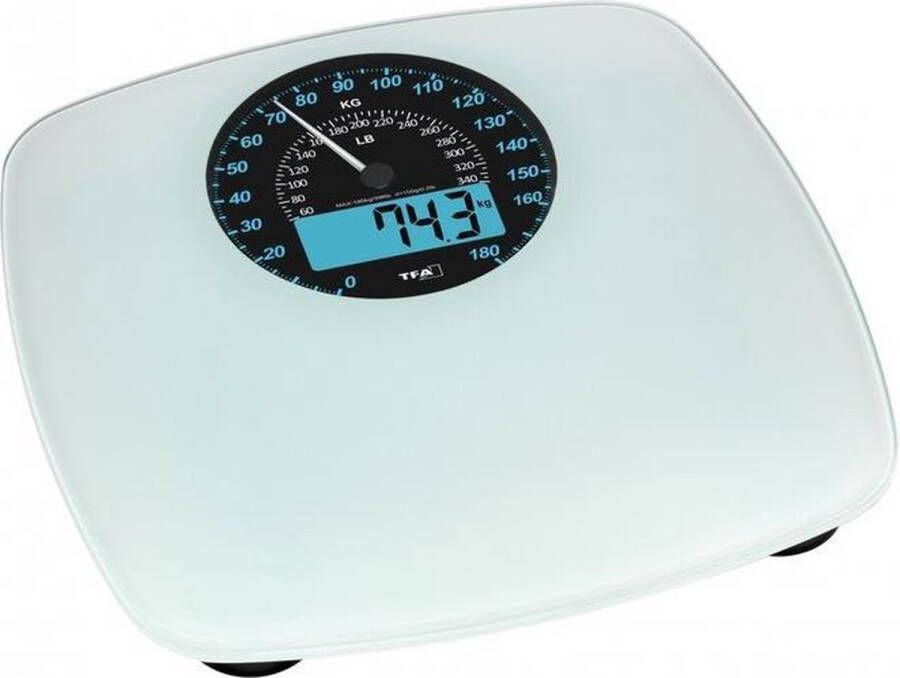 Comforthulpmiddelen TFA Dostmann SWING Digitale personenweegschaal Weegbereik (max.): 180 kg Wit