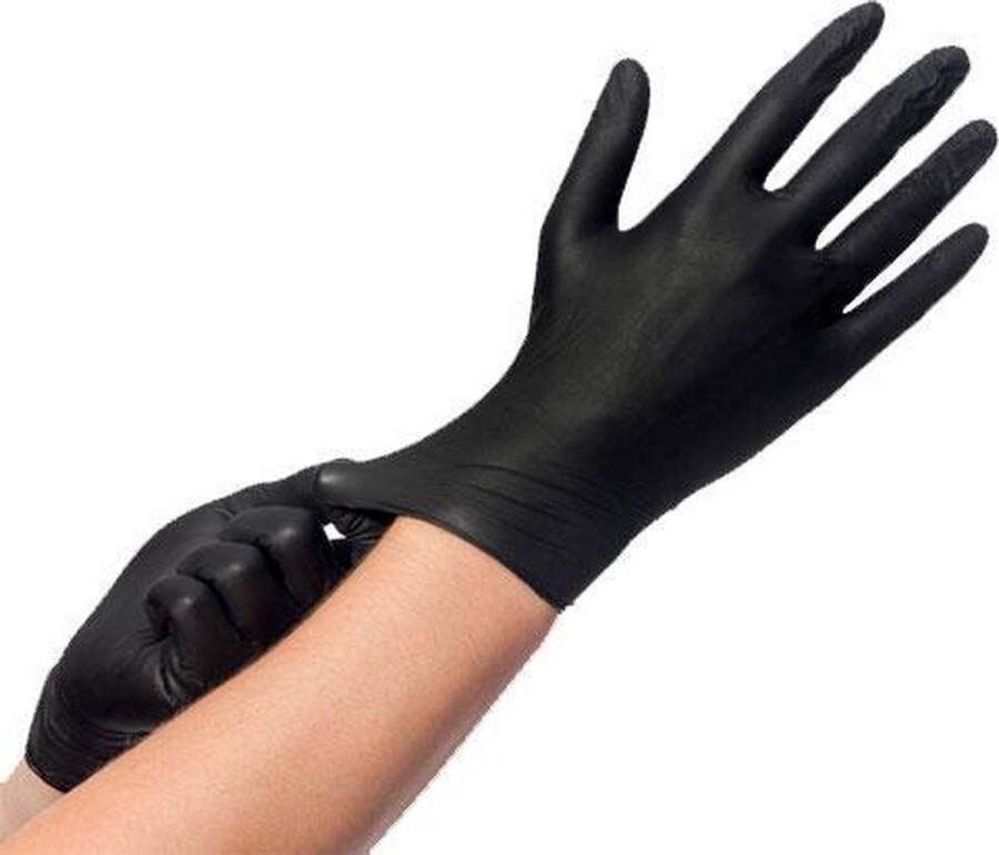 Comforties Wegwerp handschoenen Nitril handschoenen Zwart L Poedervrij 100 stuks