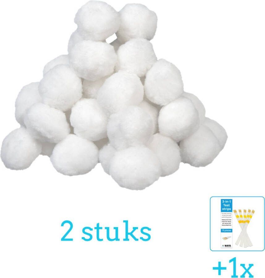 Comfortpool filterbollen 500g 2 stuks Voordeelverpakking Inclusief WAYS Testrips (1 stuks) Geschikt voor Intex en Bestway Zandfilterpomp