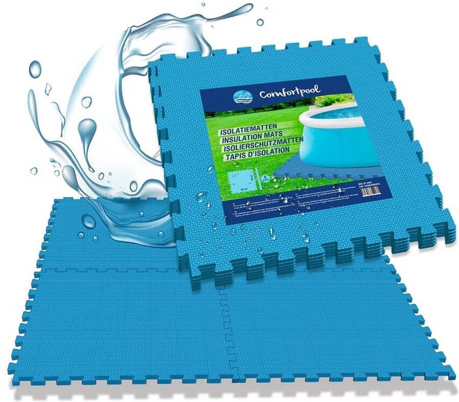 Comfortpool Zwembadtegels – Voordeelpakket 40 stuks Vloertegels 60 x 60 cm Isolatie en bescherming Voor jacuzzi's en zwembaden Extra dik 1 4 cm Inclusief afwerkrand