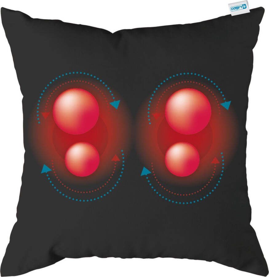 Comfy massagekussen zwart oplaadbaar massage apparaat met infrarood warmtefunctie draadloos