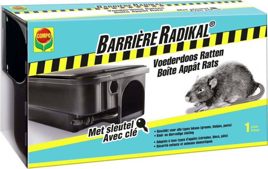 Compo Barrière Radikal Voederdoos Ratten geschikt voor alle types lokaas kind- en diervriendelijke sluiting 1 stuk