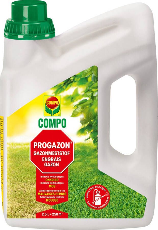 Compo Progazon geconcentreerde vloeibare gazonmeststof indirecte werking tegen onkruid en mos bidon 2 5L (250 m²)