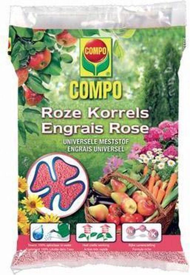 Compo Roze Korrels rijke en snelwerkende meststof voor alle tuin- balkon- terras- en kamerplanten zak 5 kg