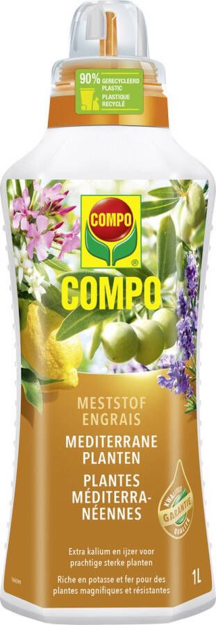 Compo Vloeibare Meststof Mediterrane Planten ook voor citrusplanten voor een prachtige rijke bloei fles 1 L