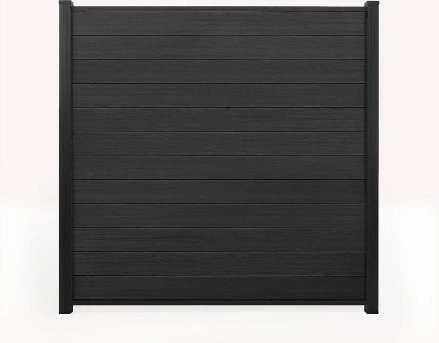 Compoziet Set Premium Composiet Schutting Zwart inclusief tuinpalen