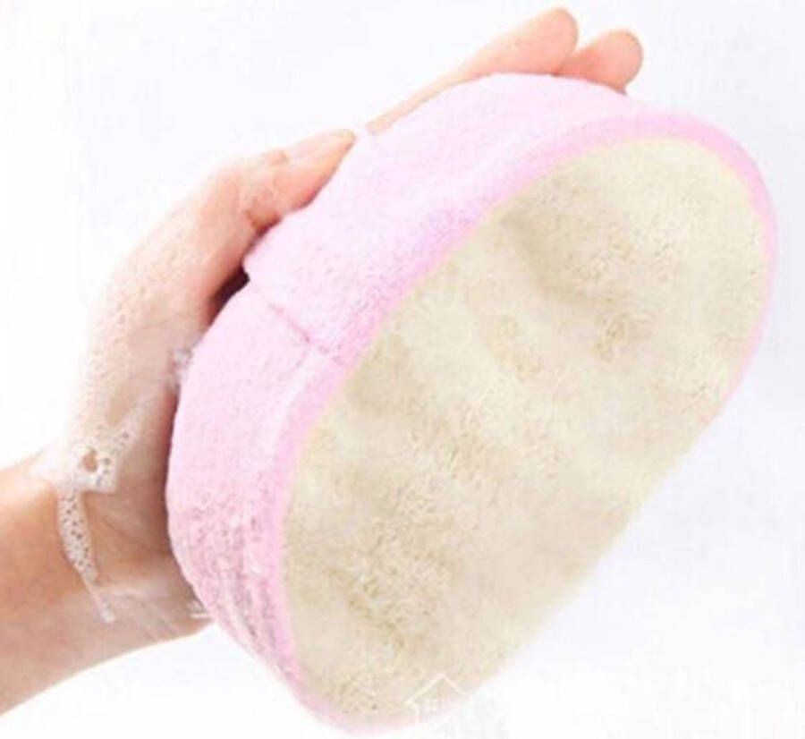 Compra Badspons en douche spons roze lichte scrub loofah 100% duurzaam en van natuurlijk materiaal