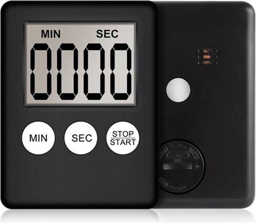 Compudata Magnetische kookwekker met alarm digitale timer- inclusief batterij zwart