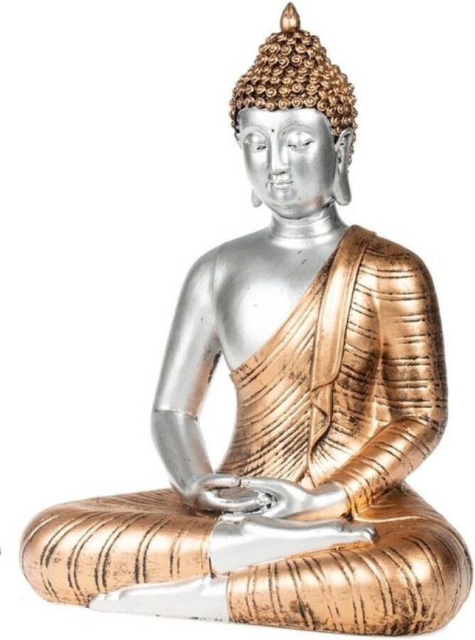 Concord Boeddha beeld goud 29 cm Boeddha beeldjes voor binnen gebruik