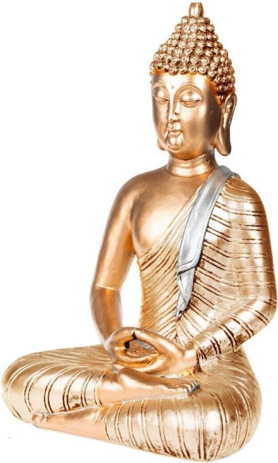 Concord Boeddha beeld goud 35 cm Boeddha beeldjes voor binnen gebruik